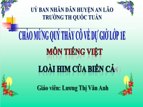 Bài giảng Tiếng Việt 1 - Bài 1: Loài chim của biển cả - Lương Thị Vân Anh