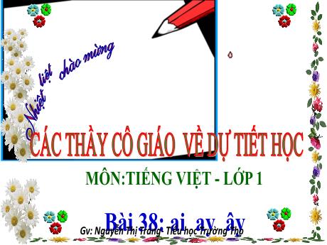 Bài giảng Tiếng Việt 1 - Bài 38: Ai, ay, ây - Nguyễn Thị Trang