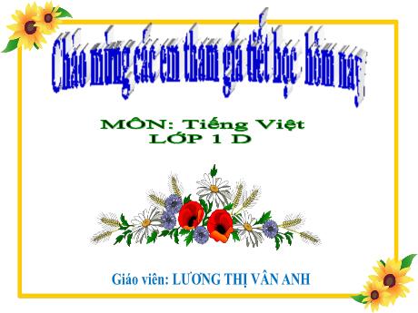 Bài giảng Tiếng Việt 1 - Bài 48: At, ăt, ât - Lương Thị Vân Anh