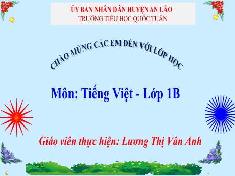 Bài giảng Tiếng Việt 1 (Kết nối tri thức) - Tôi là học sinh lớp 1 - Lương Thị Vân Anh